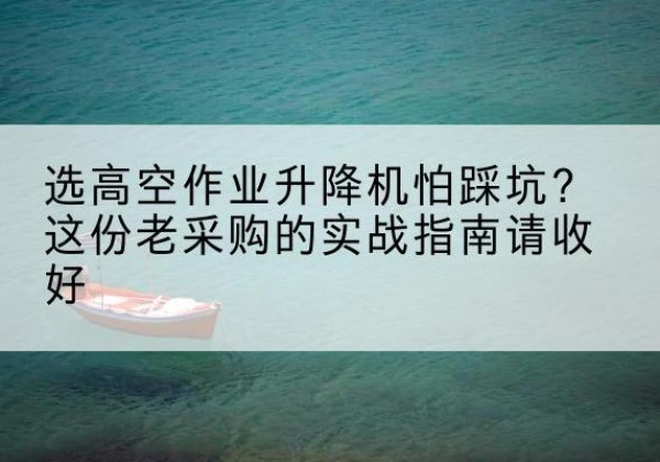 巴东高空作业升降机厂家推荐-选高空作业升降机怕踩坑？这份老采购的实战指南请收好